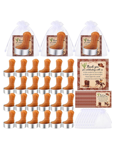 24 Velas de Té de Luz en Forma de Bota de Vaquera Landhoow