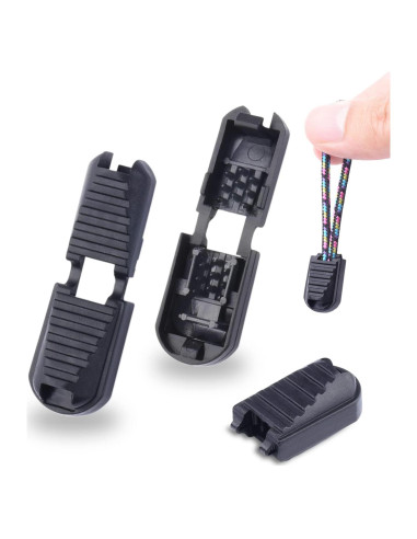 25 Pestañas de Cierre CooBigo para Cordones Negro 20x12mm