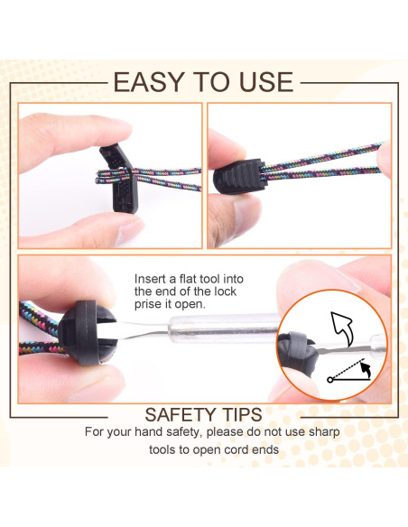 25 Pestañas de Cierre CooBigo para Cordones Negro 20x12mm