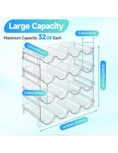 Organizador de Botellas de Agua IROONN 4 Niveles Transparente 2