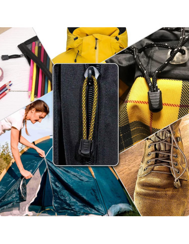 25 Pestañas de Cierre CooBigo para Cordones Negro 20x12mm