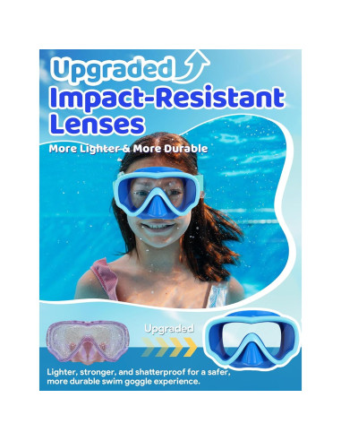 Gafas de natación Vvinca Kids con cubierta nasal y lentes antiempañantes
