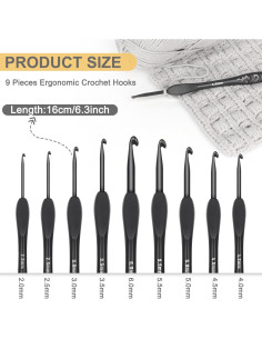 Juego de Ganchillos Ergonómicos Katech 9 Piezas 2-6mm 2
