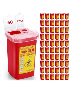 Contenedor de Desechos Punzantes Nuogo 60 Pcs 1 Quart Rojo
