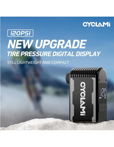 Bomba de Bicicleta Eléctrica CYCLAMI A2S 120PSI con Manómetro