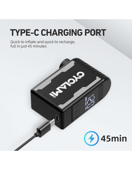 Bomba de Bicicleta Eléctrica CYCLAMI A2S 120PSI con Manómetro