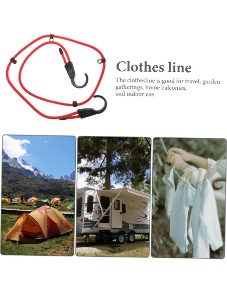 Cuerda de Ropa Portátil Garneck 137cm para Viaje y Camping
