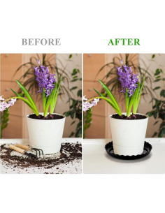 Juego de 15 Platos para Macetas OFiSEXPT 6-10 Pulgadas Negro 2