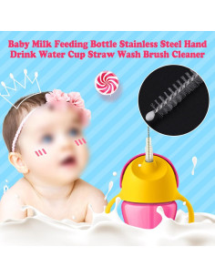 20 Cepillos Limpiadores de Popotes Chazcool 17cm Acero Inoxidable 2