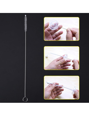 20 Cepillos Limpiadores de Popotes Chazcool 17cm Acero Inoxidable