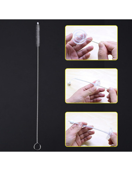 20 Cepillos Limpiadores de Popotes Chazcool 17cm Acero Inoxidable