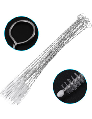 20 Cepillos Limpiadores de Popotes Chazcool 17cm Acero Inoxidable