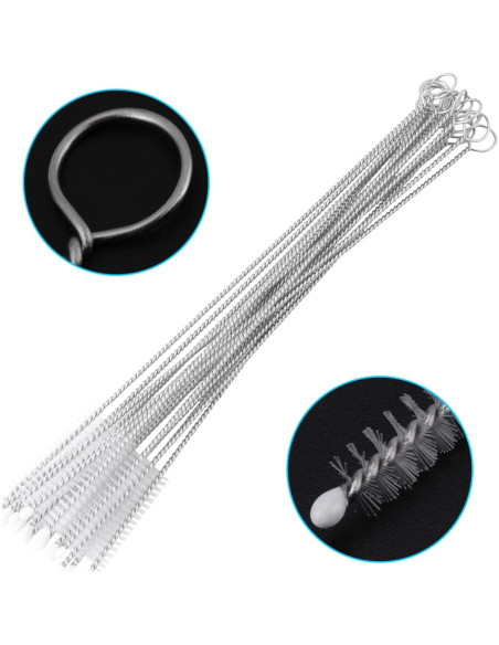 20 Cepillos Limpiadores de Popotes Chazcool 17cm Acero Inoxidable