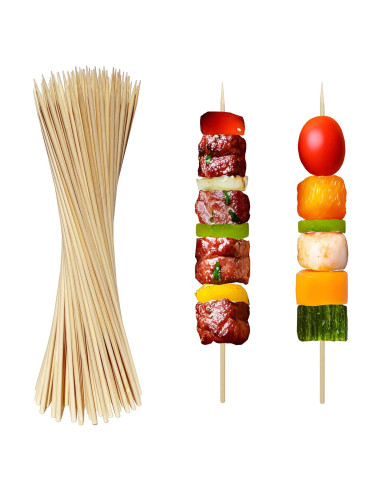 Brochetas de Bambú 20 cm XMZY - 100 Piezas para BBQ