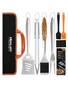 Set de Herramientas de Barbacoa Grilljoy 8 Piezas Acero Inoxidable