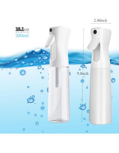 Botella Spray Continuo Brvcdh 300ml - Rocío Fino, 2 Piezas 2