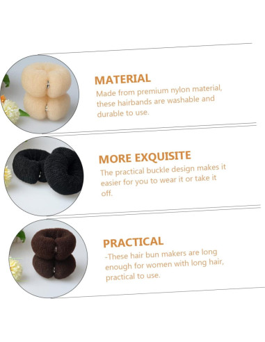 Hacedores de Coletas Mikinona 3 Piezas para Cabello Largo