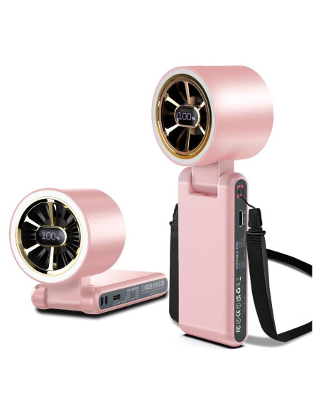 Ventilador de Mano CAZOKASI H100 Recargable 5000mAh Rosa Ventilador de Mano CAZOKASI H100 Recargable 5000mAh Rosa