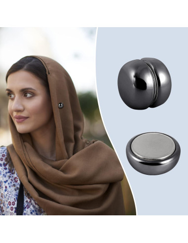 4 Imán para Hijab SAVITA 1.27cm Gris Oscuro Multiuso