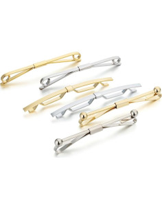 Conjunto de Alfileres de Corbata AnotherKiss - 6 Piezas Oro y Plata 2