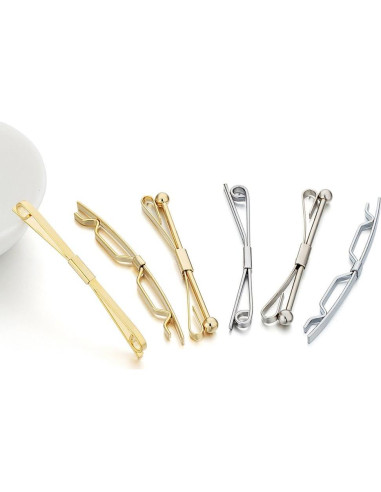 Conjunto de Alfileres de Corbata AnotherKiss - 6 Piezas Oro y Plata