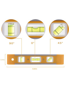 Nivel Torpedo Magnético LAND 22.5 cm con 3 Viales Naranja 2