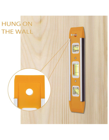 Nivel Torpedo Magnético LAND 22.5 cm con 3 Viales Naranja