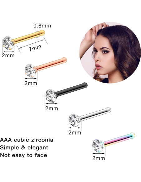 Set de 55 Aros de Nariz y Studs 20G ONESING - Acero Inoxidable