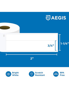 Etiquetas Térmicas Directas Aegis Adhesives 1.9x5.1cm 12 Rollos 2