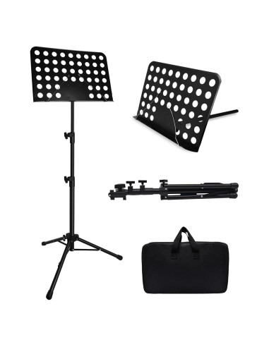 Soporte de Partituras Ajustable Metal 33-144 cm con Bolsa