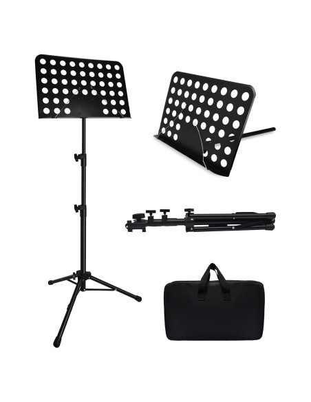 Soporte de Partituras Ajustable Metal 33-144 cm con Bolsa