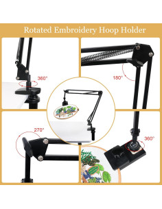 Soporte de Aro de Bordado Ajustable Guofa - Metal Negro 33.4cm 2