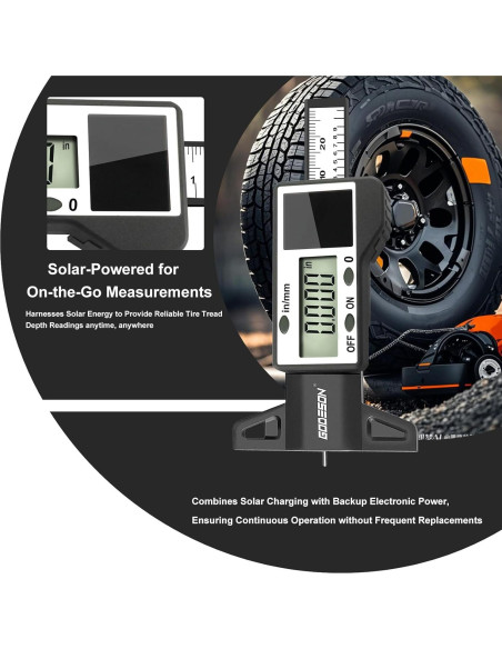 Medidor Digital de Profundidad de Banda de Rodadura GODESON - Universal