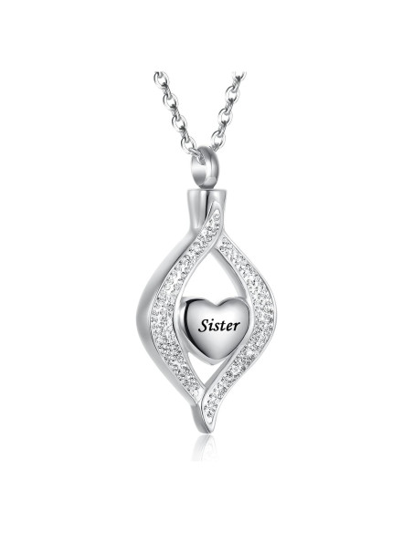 Collar de cremación en acero inoxidable YQSLIN para cenizas