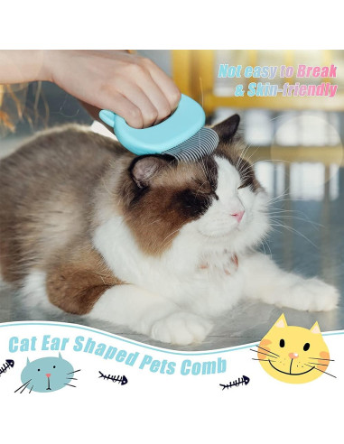 Peine para Gato Ameliade 2-en-1 Azul - Masaje y Deshedding