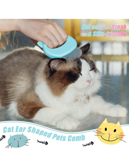 Peine para Gato Ameliade 2-en-1 Azul - Masaje y Deshedding