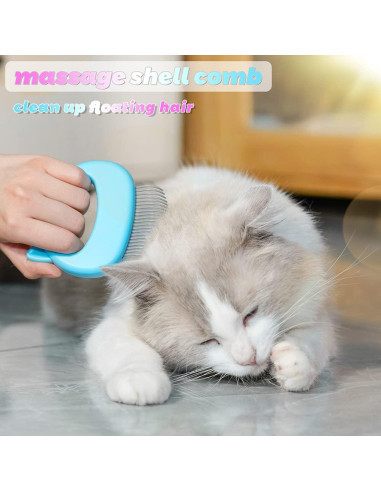 Peine para Gato Ameliade 2-en-1 Azul - Masaje y Deshedding