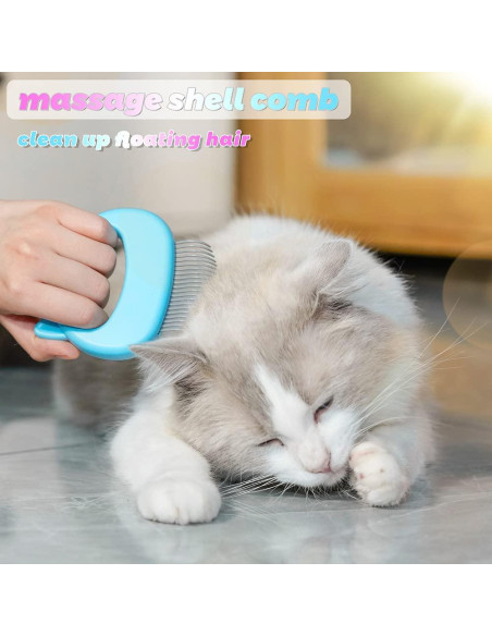 Peine para Gato Ameliade 2-en-1 Azul - Masaje y Deshedding