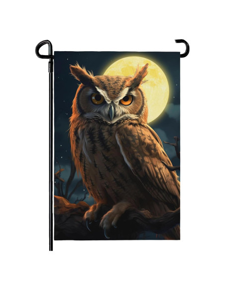 Bandera de Jardín Doble Cara Búho 30x46 cm Poliester