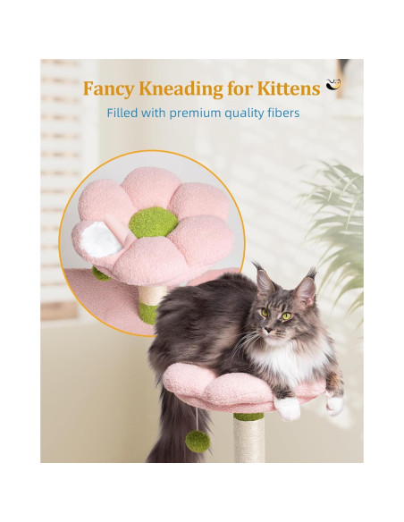 Árbol para Gatos Aechonow Floral 104.6 cm con Cueva Grande