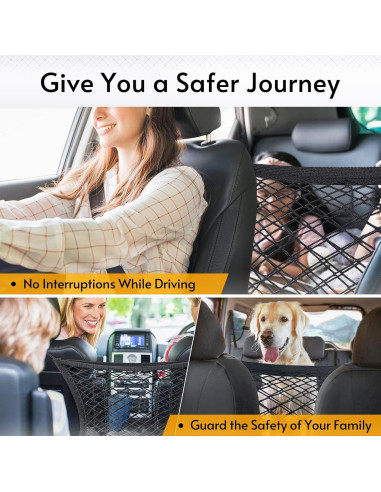 Barrera de coche para perros Rabbitgoo 90x100 cm con ganchos