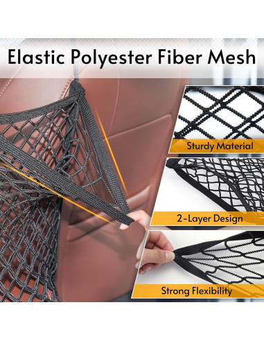 Barrera de coche para perros Rabbitgoo 90x100 cm con ganchos