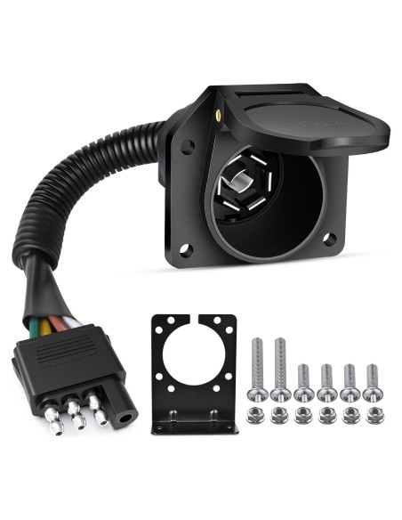 Adaptador de Remolque Nilight 4 Vías Planas a 7 Vías Redondas