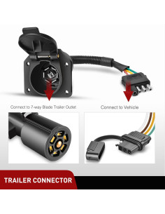 Adaptador de Remolque Nilight 4 Vías Planas a 7 Vías Redondas 2