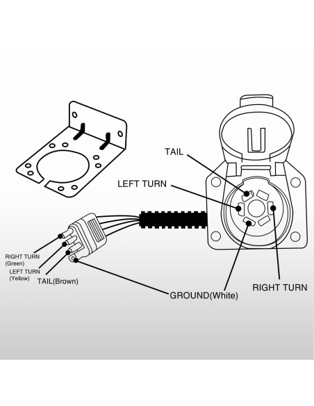 Adaptador de Remolque Nilight 4 Vías Planas a 7 Vías Redondas