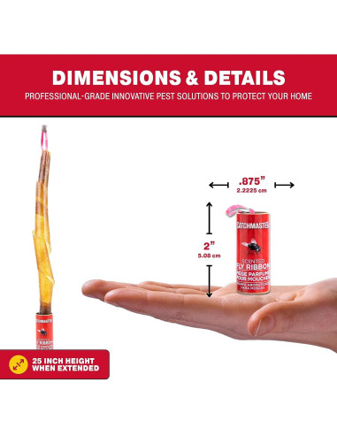 Trampa Adhesiva para Moscas Catchmaster 96 Piezas No Tóxica