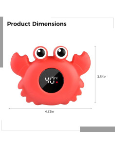 Termómetro de baño digital cangrejo Genérico rojo LCD impermeable 2
