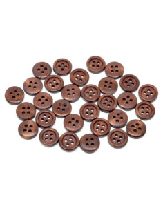 Botones de Madera PEPPERLONELY 150PC 15mm Marrón para Costura