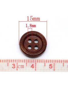 Botones de Madera PEPPERLONELY 150PC 15mm Marrón para Costura 2