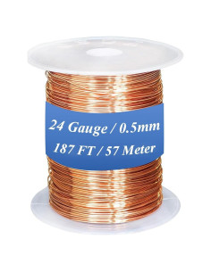Alambre de Cobre Puro 24 Gauge HWYEE 57m para Manualidades